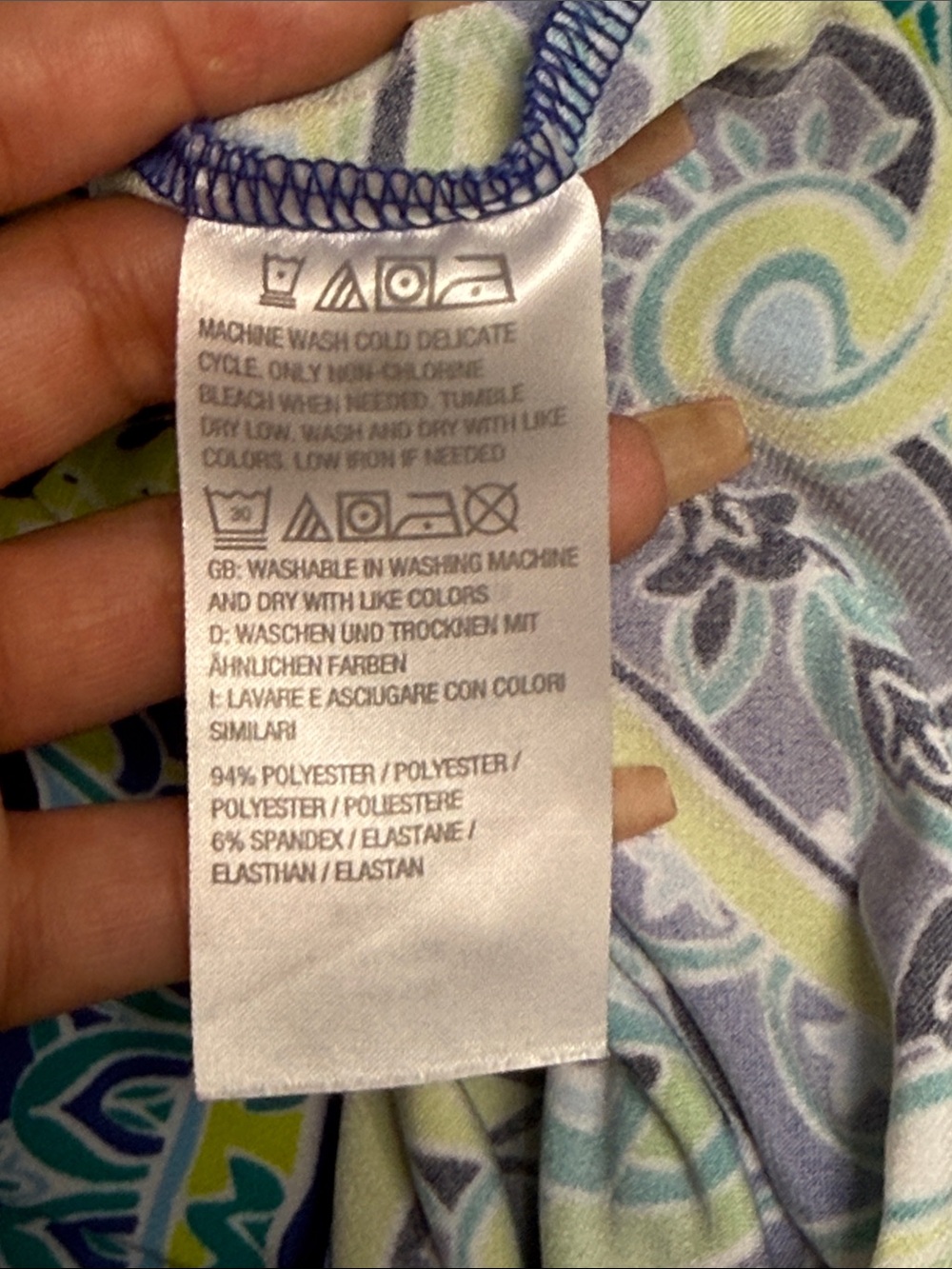 Attitudes by Renee Blue & Green Paisley Off-Shoulder Maxi - Picture 11 of 11